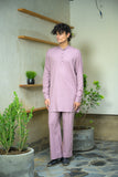 Lavender Linen Blend Short Kurta Set