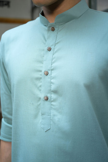 Men's Linen 5 Blend Short Kurta Set