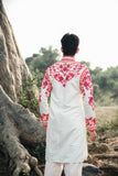 Off White Floral Kurta Set