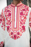 Off White Floral Kurta Set