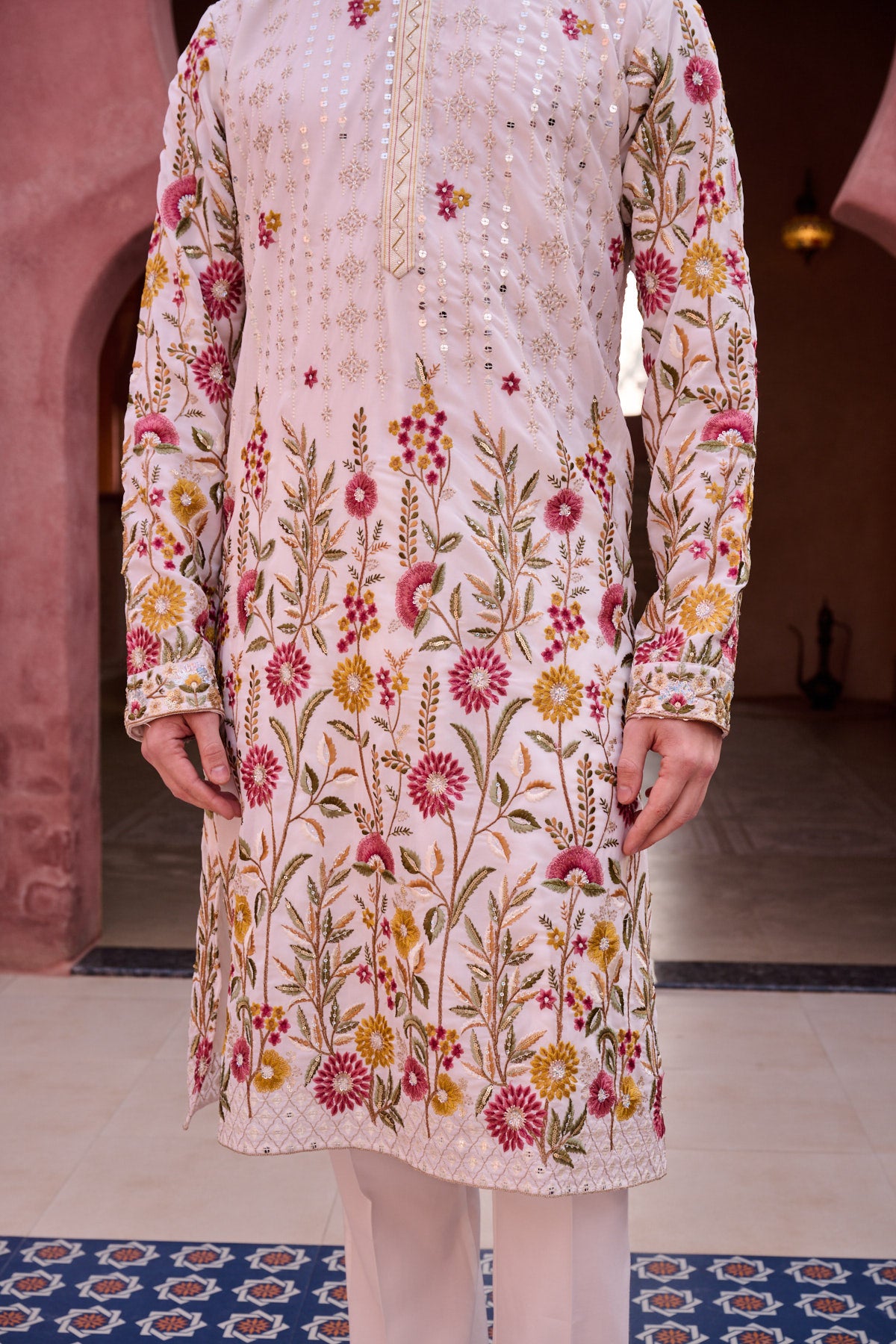 Off White Festive Kurta Set
