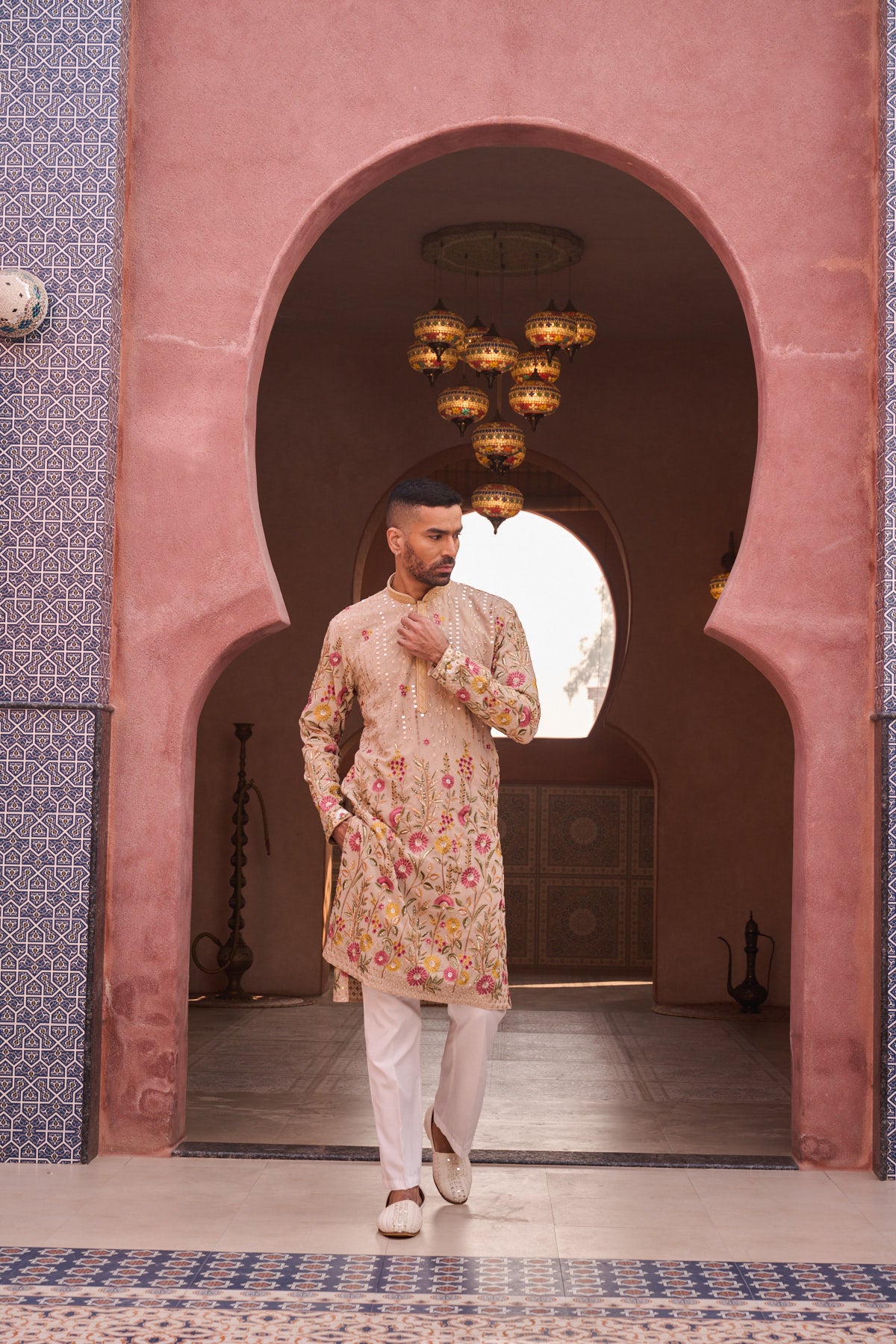 Beige Festive Kurta Set