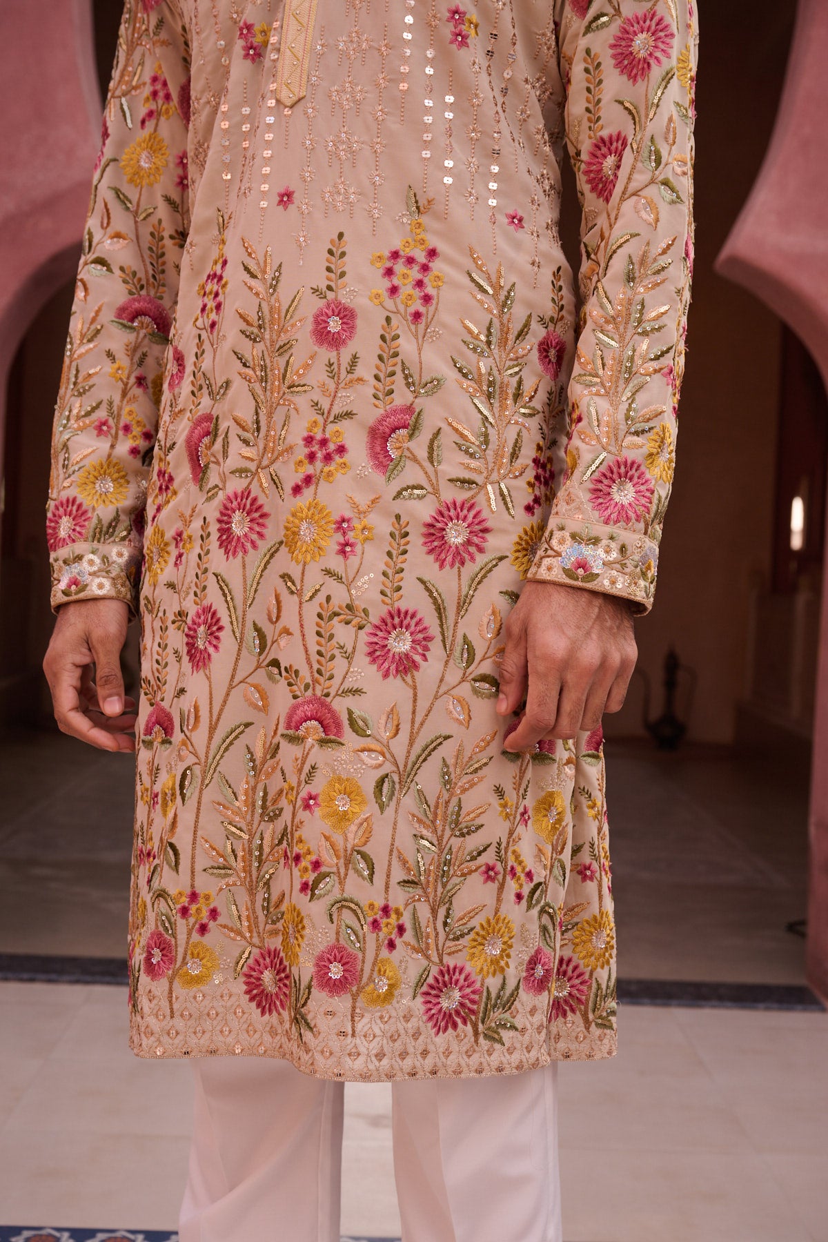Beige Festive Kurta Set