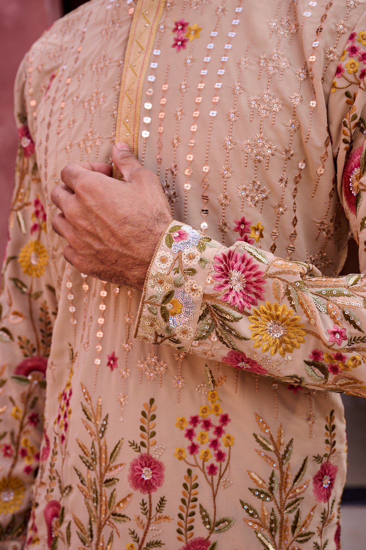 Beige Festive Kurta Set