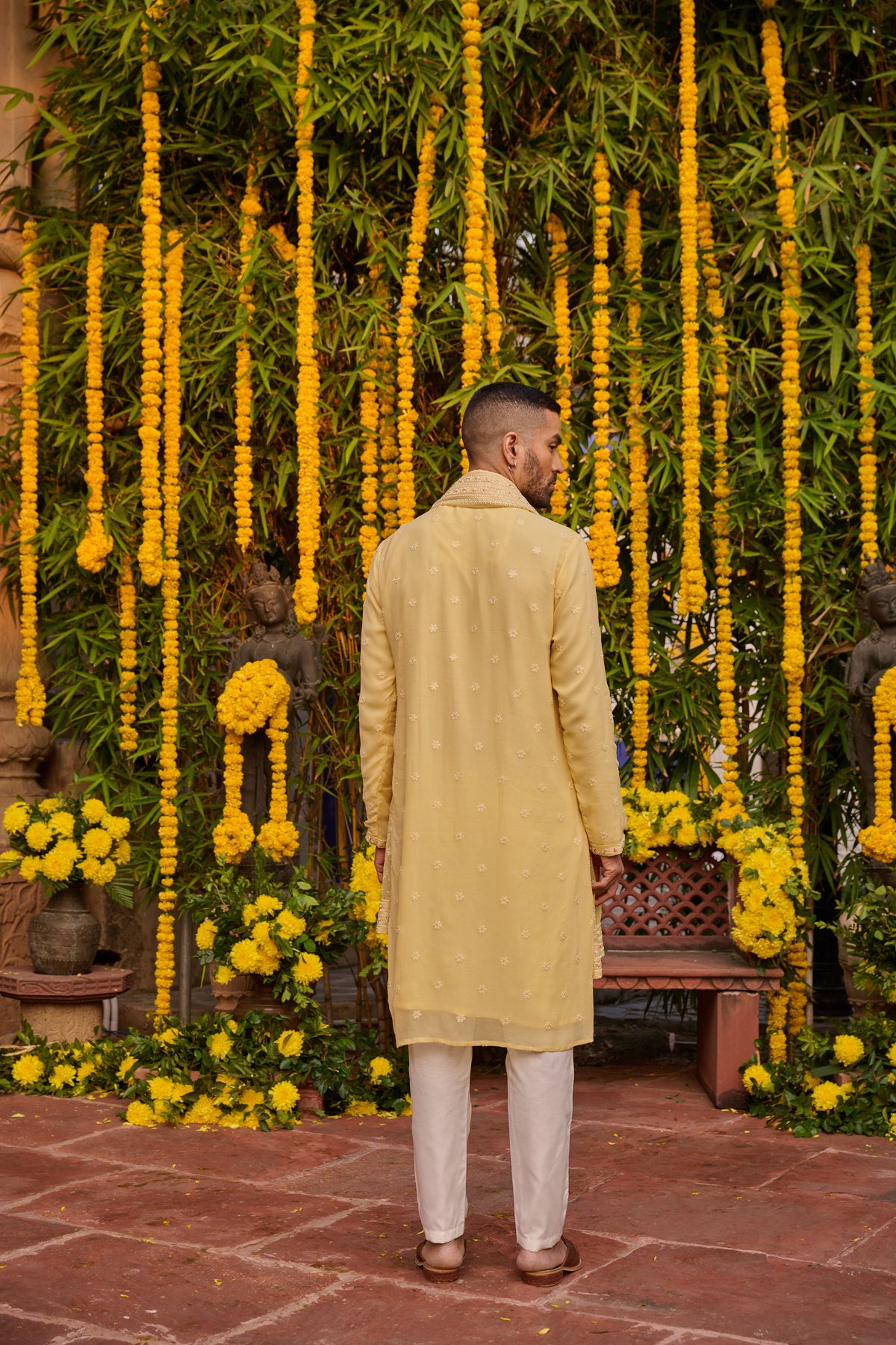 Pastel Yellow Festive Kurta Set with Dupatta