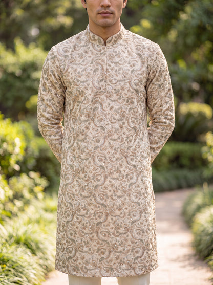 Multicolour Rayon Straight Cut Long Kurta Set with Sequin Work