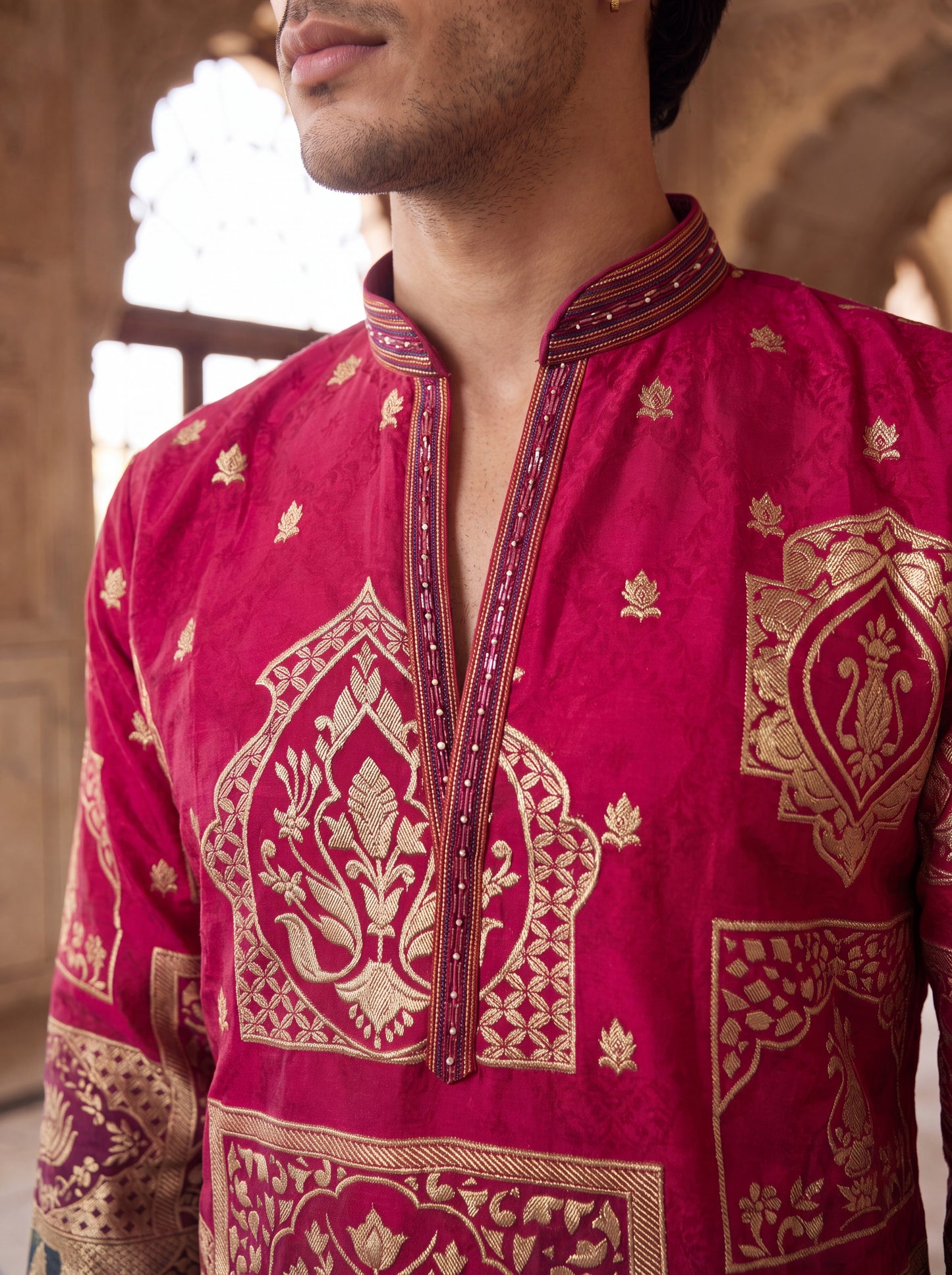 Multicolour Position Print Kurta Set