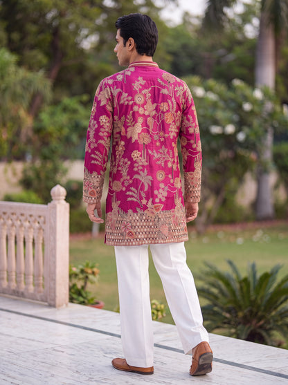 Pink Short Kurta Set with Position Print
