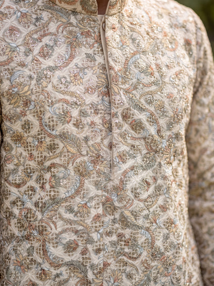 Multicolour Rayon Straight Cut Long Kurta Set with Sequin Work