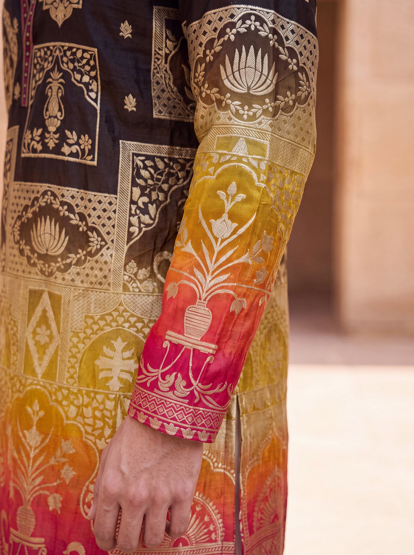 Multicolour Short Kurta Set with Position Print
