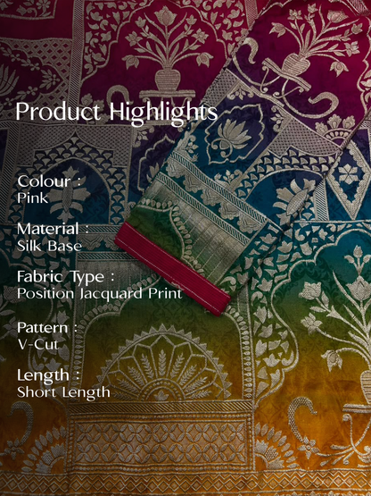 Multicolour Position Print Kurta Set