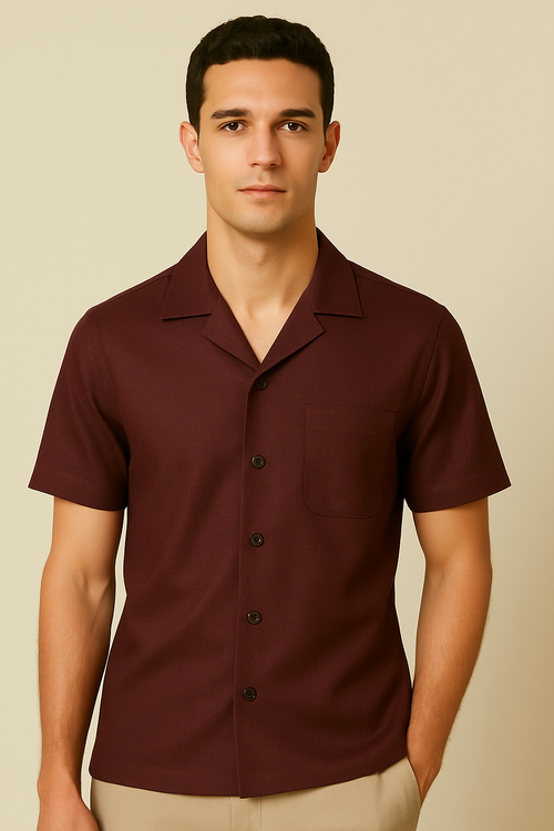 Regular Fit Maroon Shirt