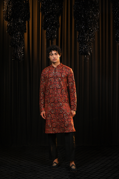 Multicolour Threadwork Embroidery kurta Set
